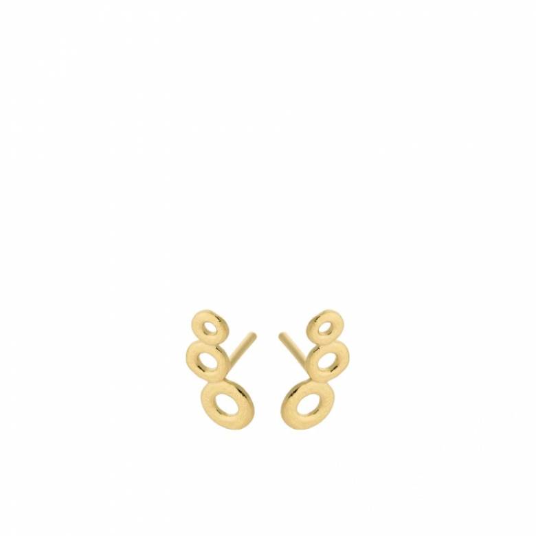 Triple Circle Stud Earrings In Gold By Pernille Corydon