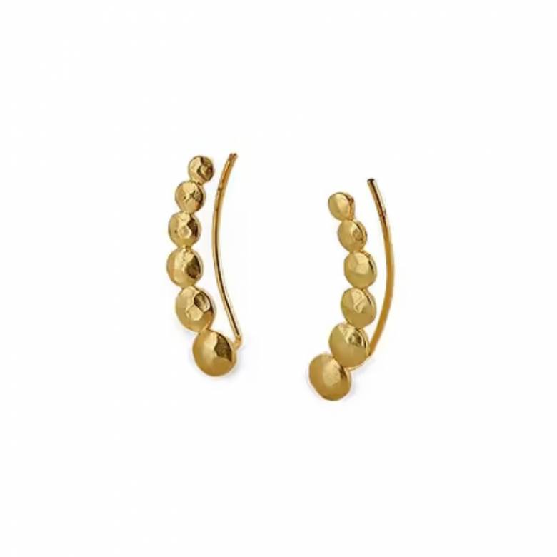 Tripura Ear Climber Stud Earrings In Gold