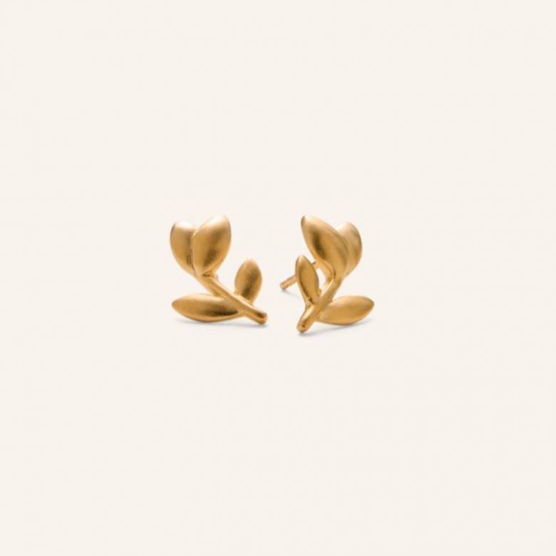Tulip Stud Earrings In Gold By Pernille Corydon