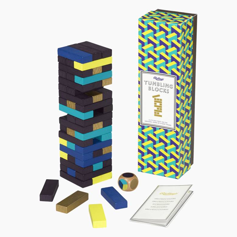 Tumbling Blocks With Dice In Retro Packaging