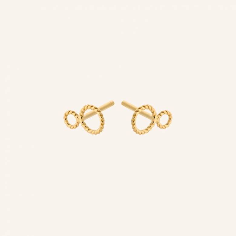 Twisted Earstick Stud Earrings In Gold By Pernille Corydon