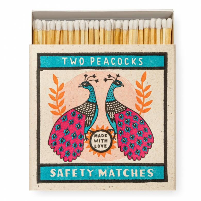 Two Peacocks - Square Box Of Safety Matches