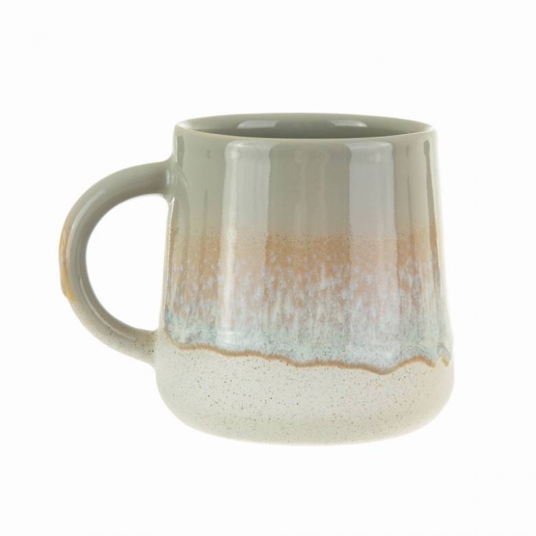 Two Tone Dip Glazed Stoneware Mug In Grey