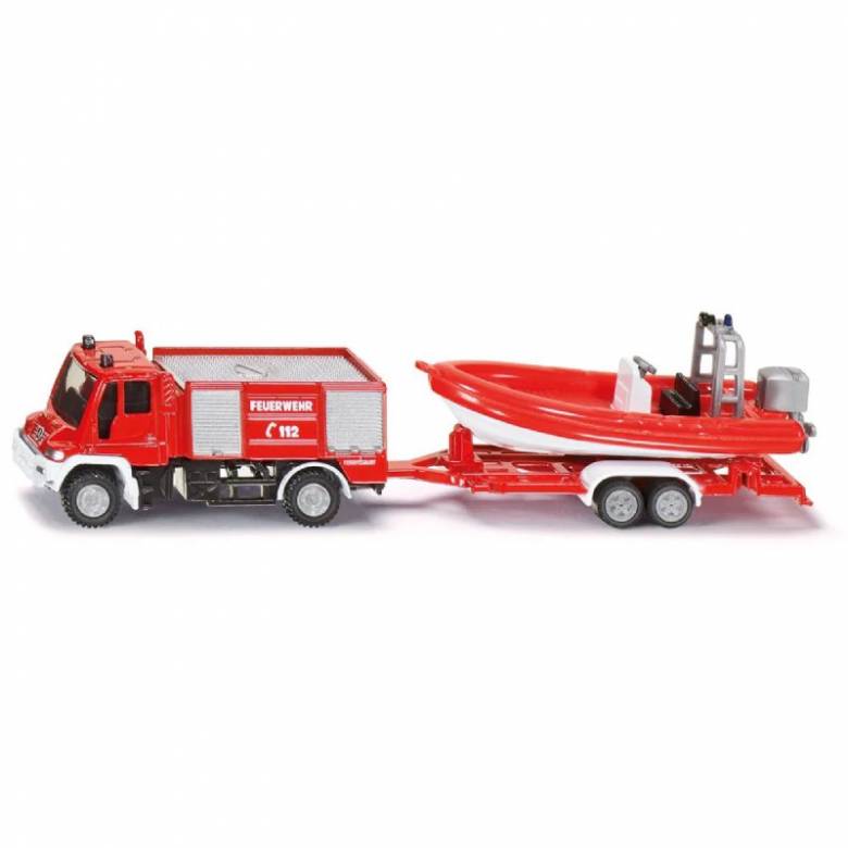 Unimog Fire Engine & Boat - Double Die-Cast Toy Vehicle 1636 3+