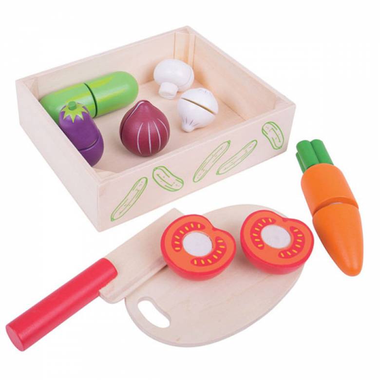 Cutting Vegetables Wooden Food In Wooden Box