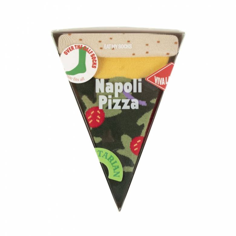 Vegetarian Napoli Pizza Slice - Pair Of Novelty Socks