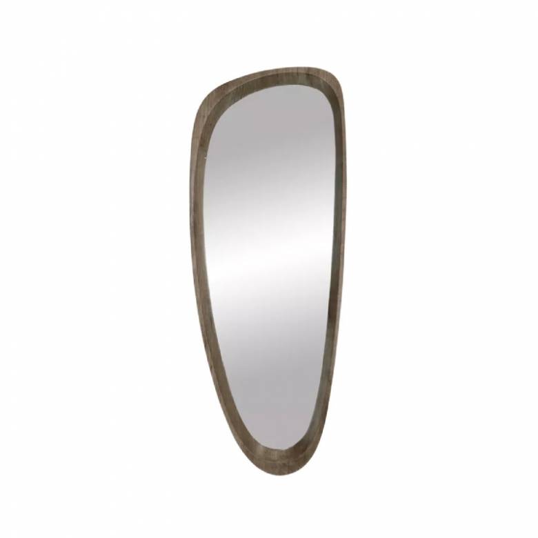 Vik Long Organic Shaped Wall Mirror With Wooden Frame
