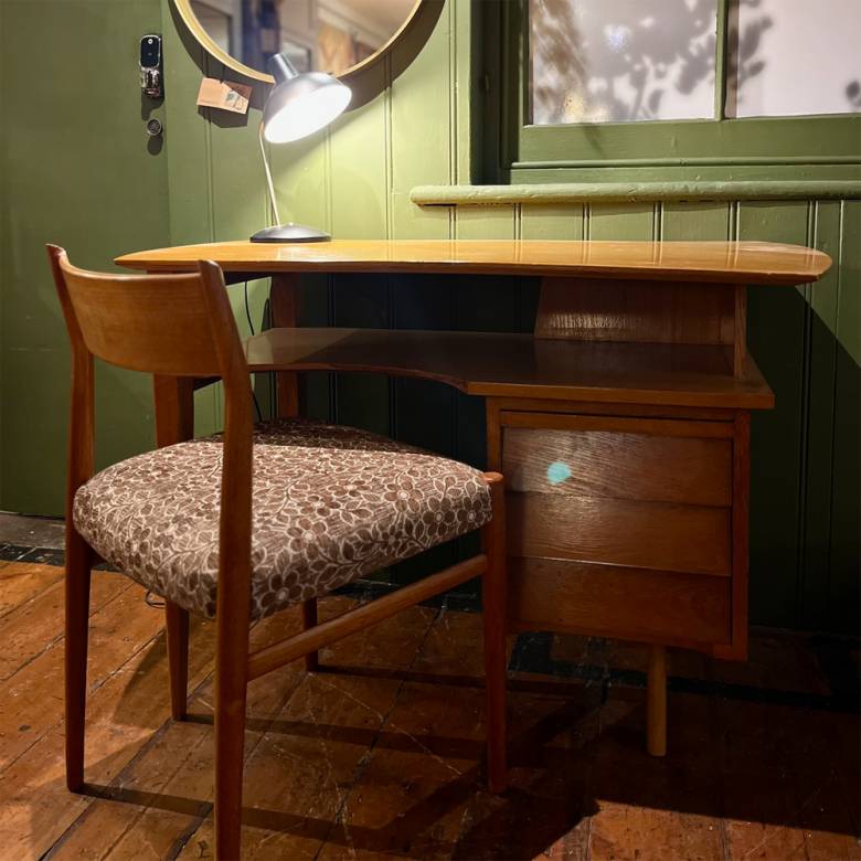 Vintage 1950s French Oak Desk