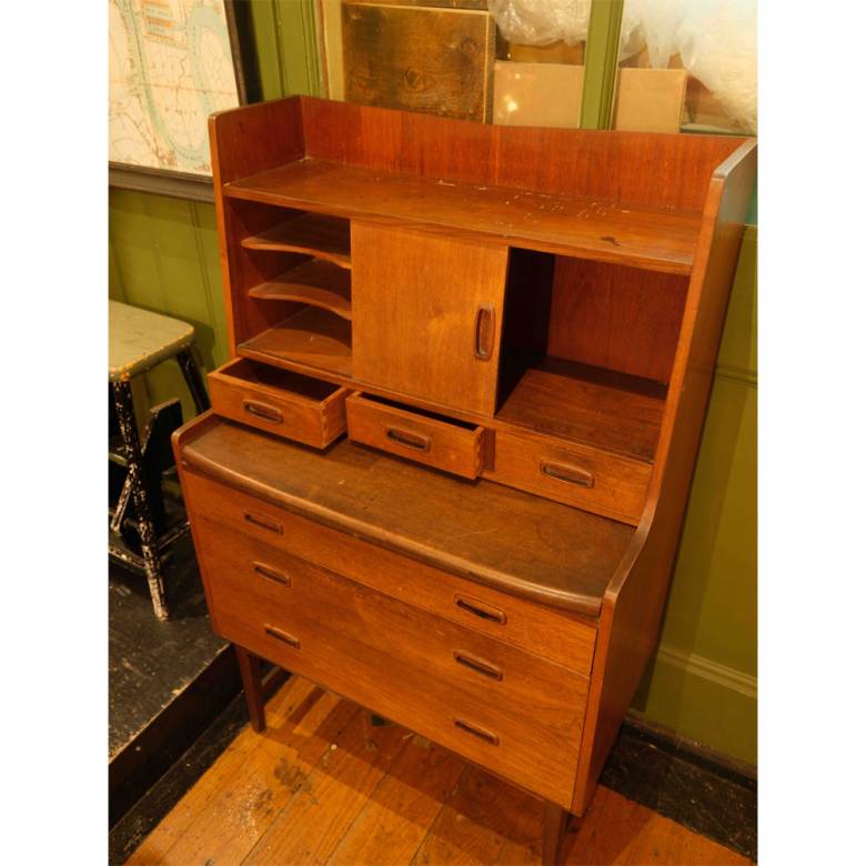 Vintage 1960s Teak Bureau By Times Furnishings