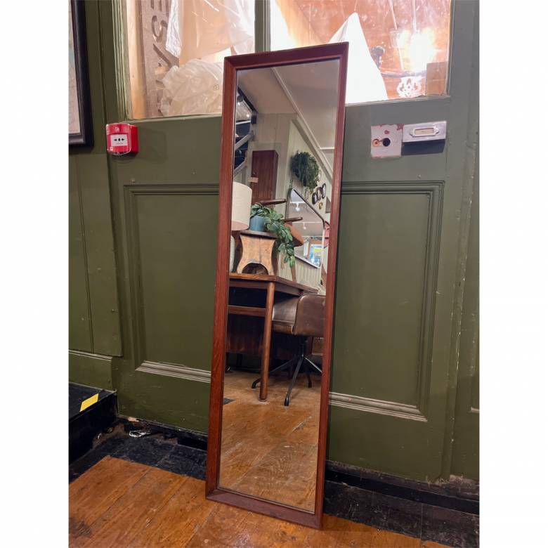 Vintage Long Teak Mirror