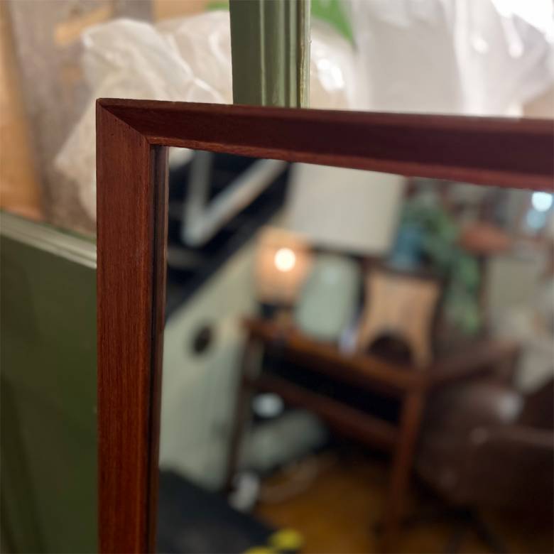 Vintage Long Teak Mirror