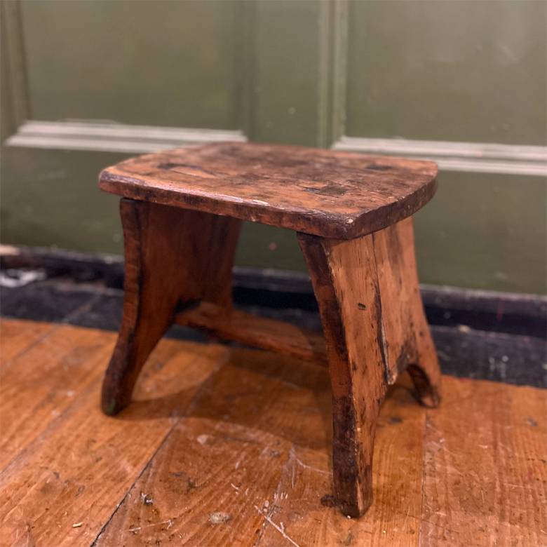 Vintage Low Wooden Stool