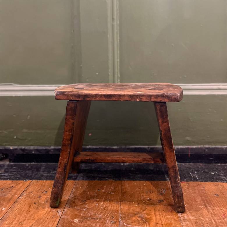 Vintage Low Wooden Stool