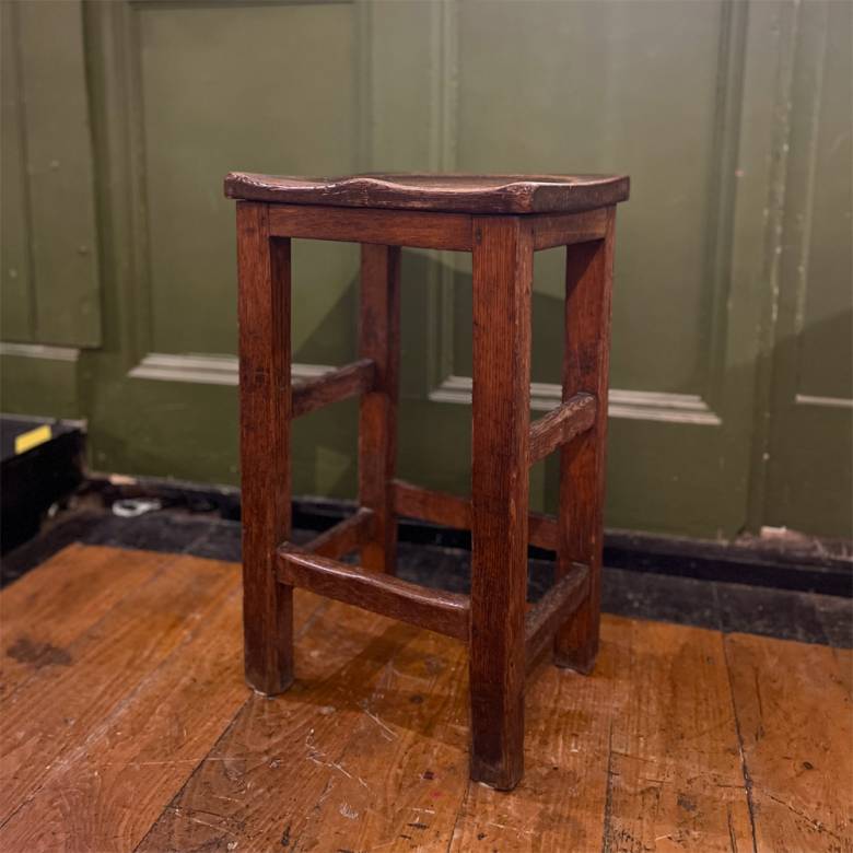 Vintage Oak Tall Stool