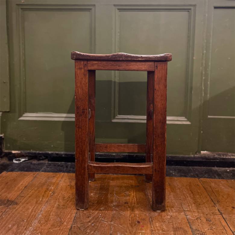 Vintage Oak Tall Stool