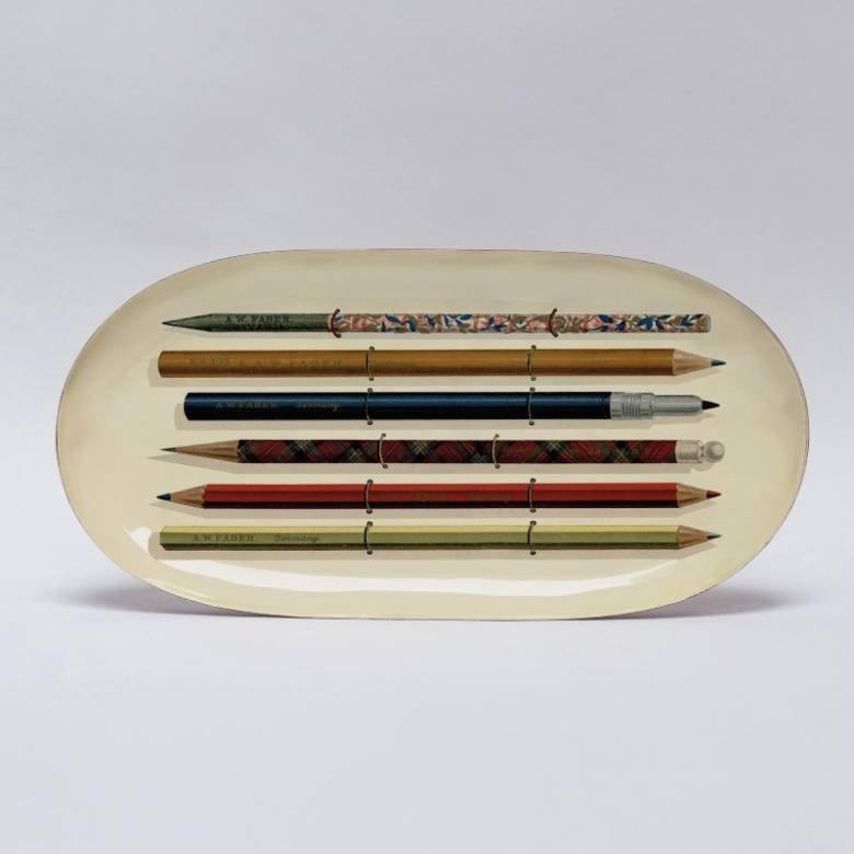 Vintage Pencils - Oval Enamel Tray