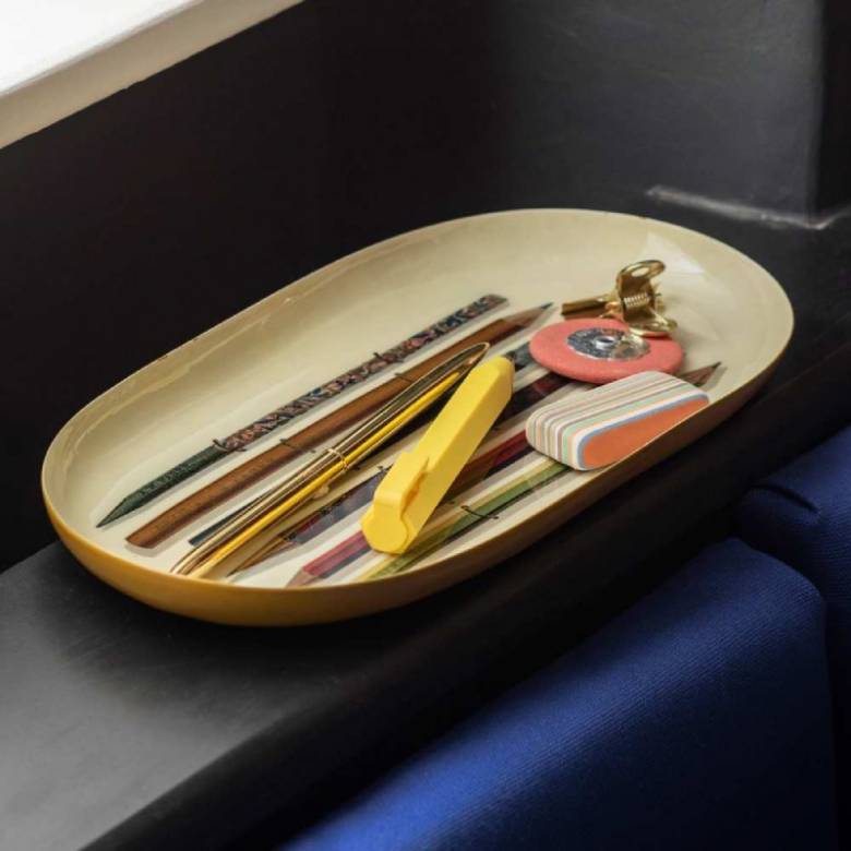 Vintage Pencils - Oval Enamel Tray