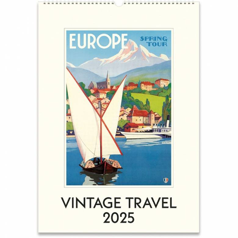 Vintage Travel Wall Calendar By Cavallini 2025