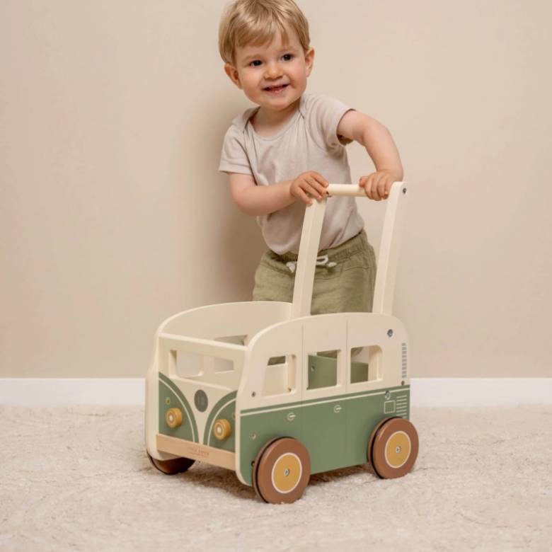 Vintage Wooden Walker Wagon Toy By Little Dutch 1+