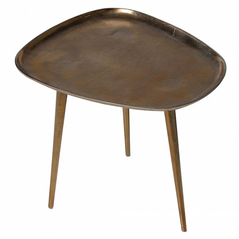 Organic Shaped Gold Side Table With Tripod Legs H:48cm