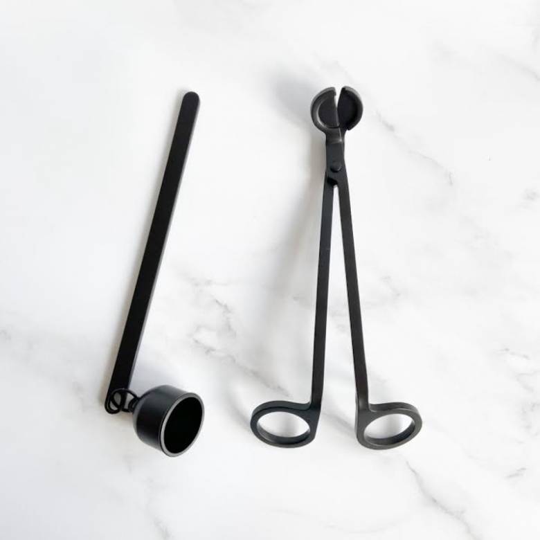 Wick Trimmer & Candle Snuffer Set In Matte Black