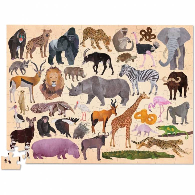 Wild Animals - 100 Piece Jigsaw Puzzle In Cylindrical Box