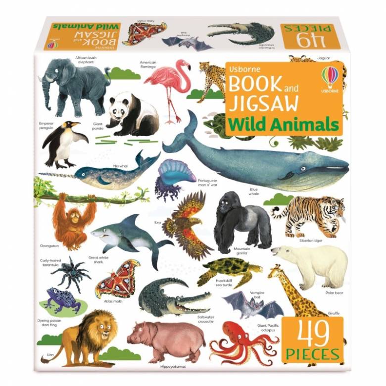 Wild Animals - 49 Piece Jigsaw Puzzle & Book
