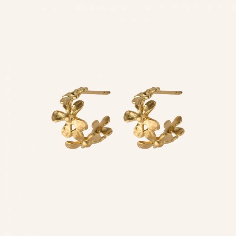 Wild Poppy Hoop Earrings In Gold By Pernille Corydon