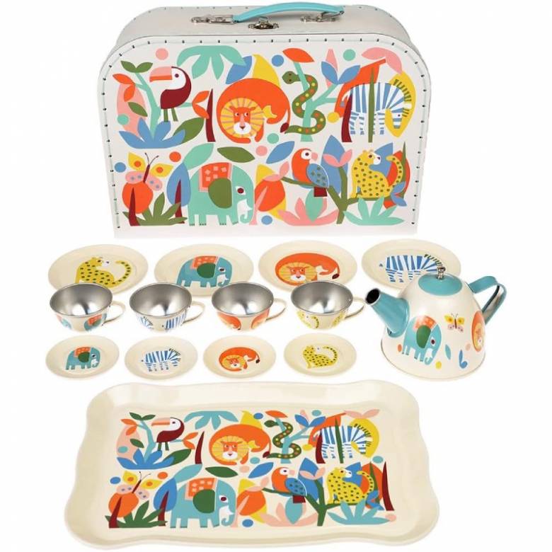 Wild Wonders Metal Tea Set In Suitcase 3+