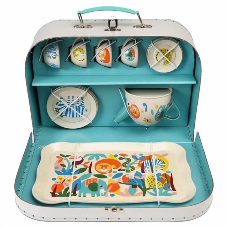 Wild Wonders Metal Tea Set In Suitcase 3+