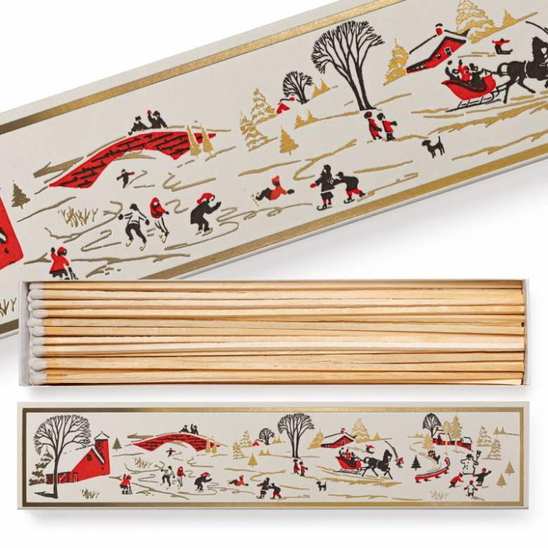 Winter Snowscape - Box Of Extra Long Safety Matches