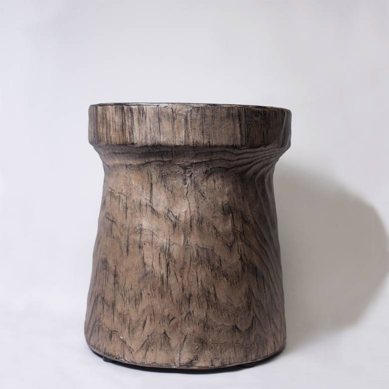 Wood Effect Mushroom Shaped Stool Side Table H: 43cm