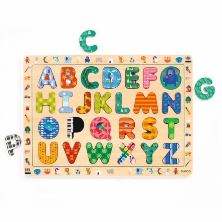 Wooden ABC Puzzle In French & English By Djeco 3+