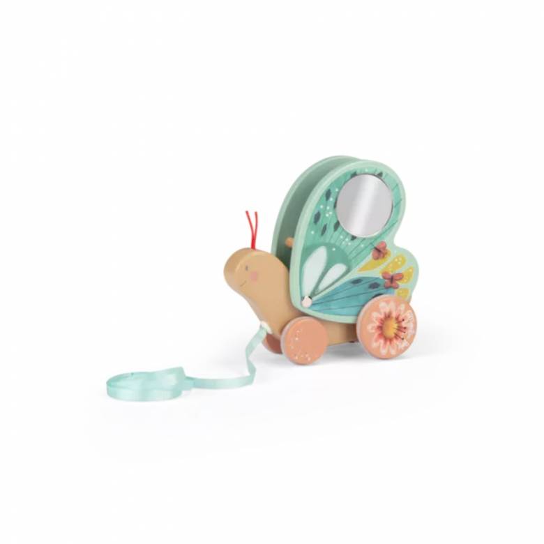 Wooden Butterfly Pull Along Toy By Moulin Roty 1+
