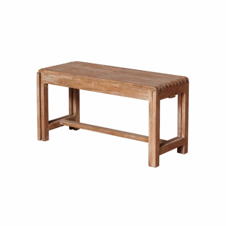 Wooden Extendable Bench In Limed Finish