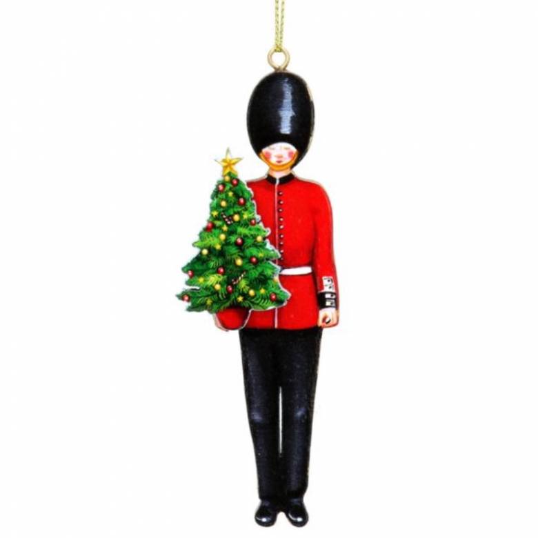 Wooden London Guard Hanging Christmas Decoration