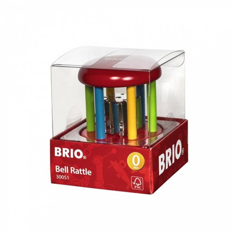 Wooden Multicolored Bell Rattle By BRIO 0+