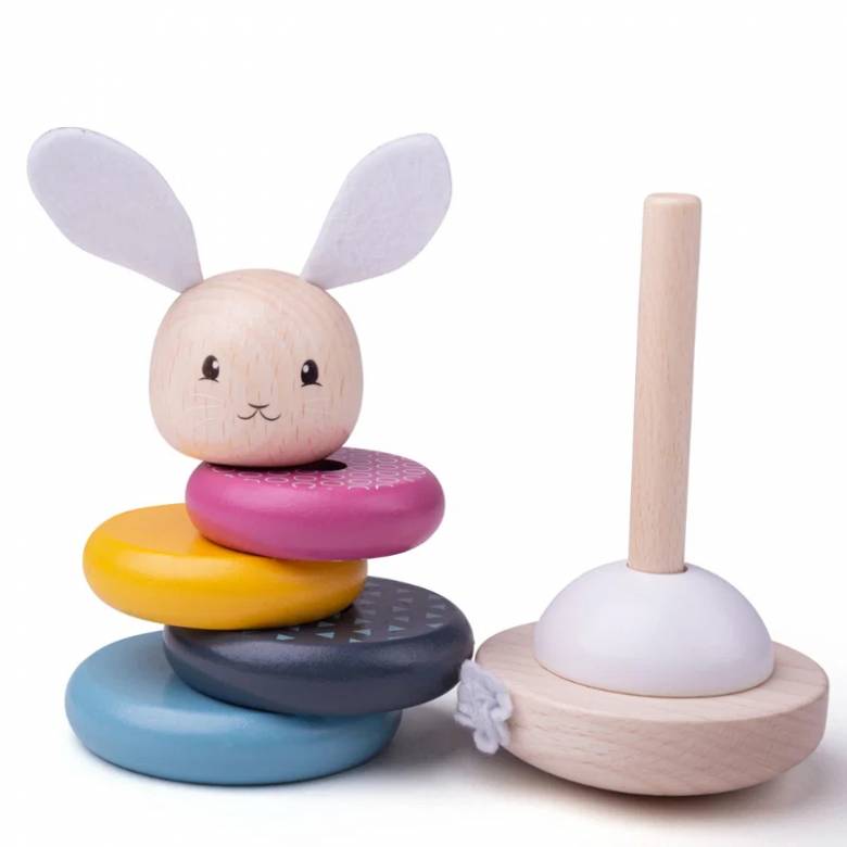 Wooden Rabbit Stacking Rings 1+