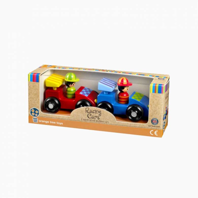 Set of 2 Wooden Racing Cars 1+