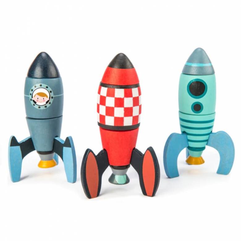 Wooden Rocket Construction Toy 3+