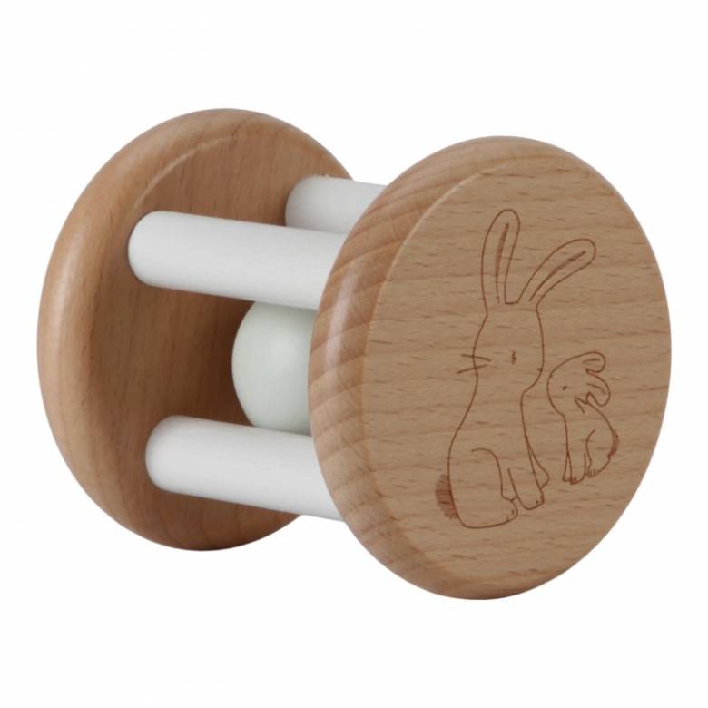 Wooden Roller Rattle Baby Bunny By Little Dutch 3m+