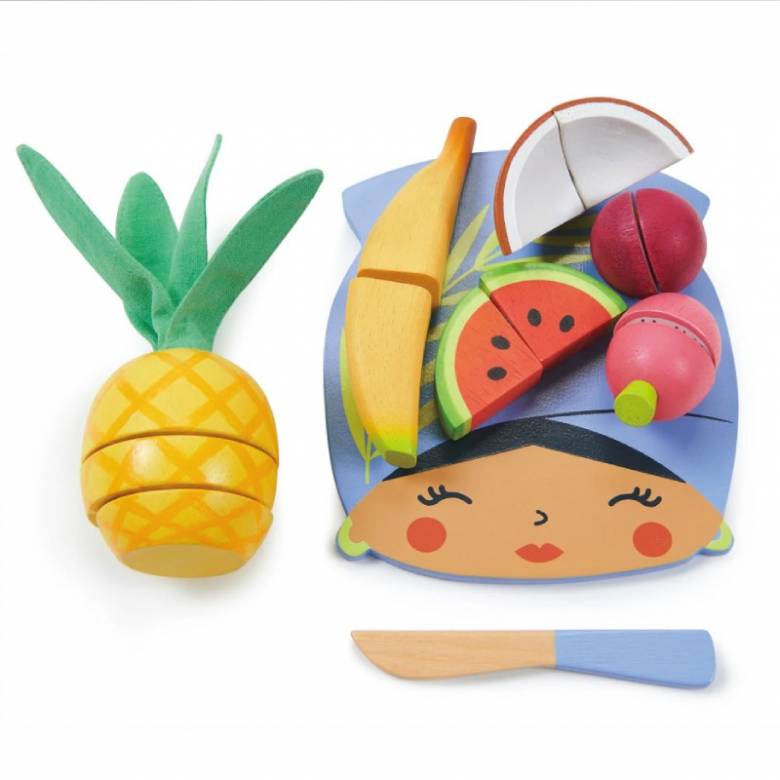 Wooden Tropical Fruit Toy Chopping Board 1+