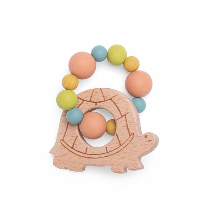 Wooden Turtle Teether Toy By Moulin Roty 0+