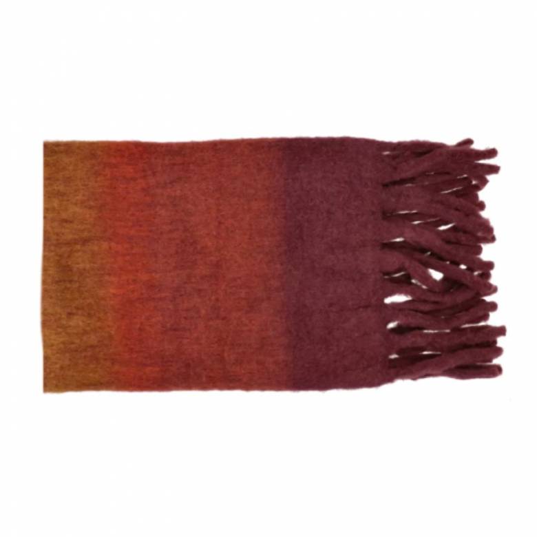 Wool Blanket Throw In Red Ombre