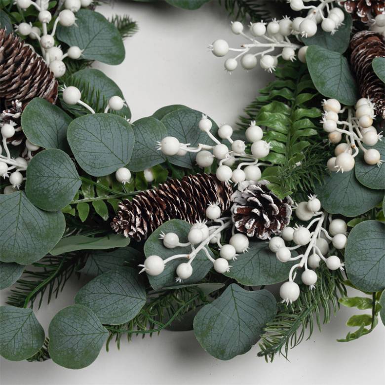 Eucalyptus & White Berry Christmas Wreath