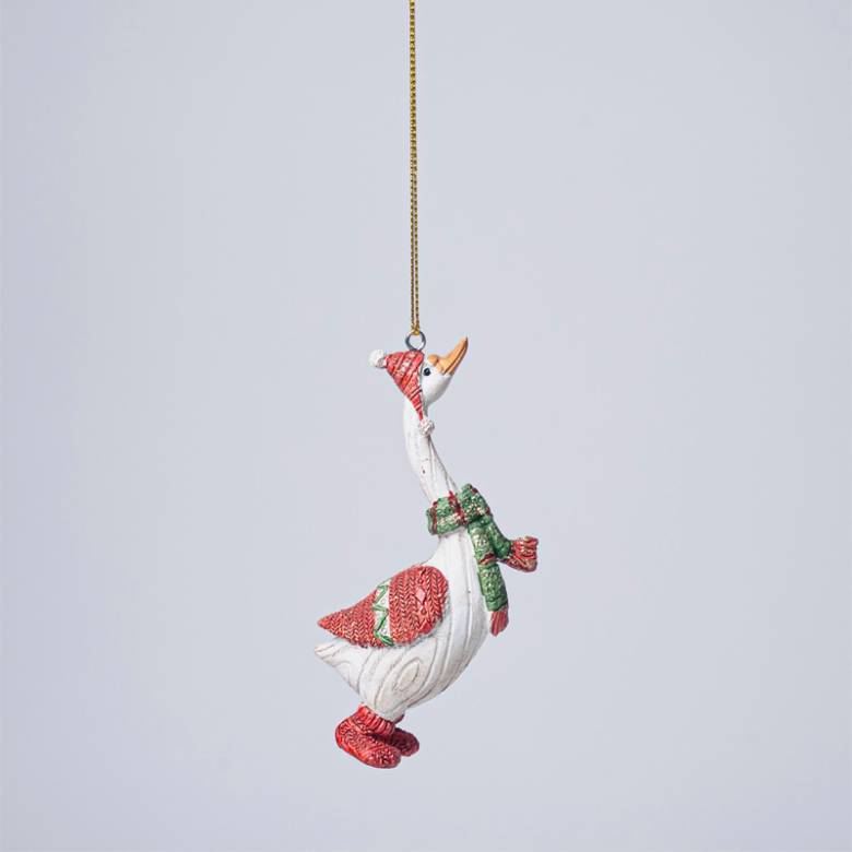 Resin Goose Hanging Christmas Decoration