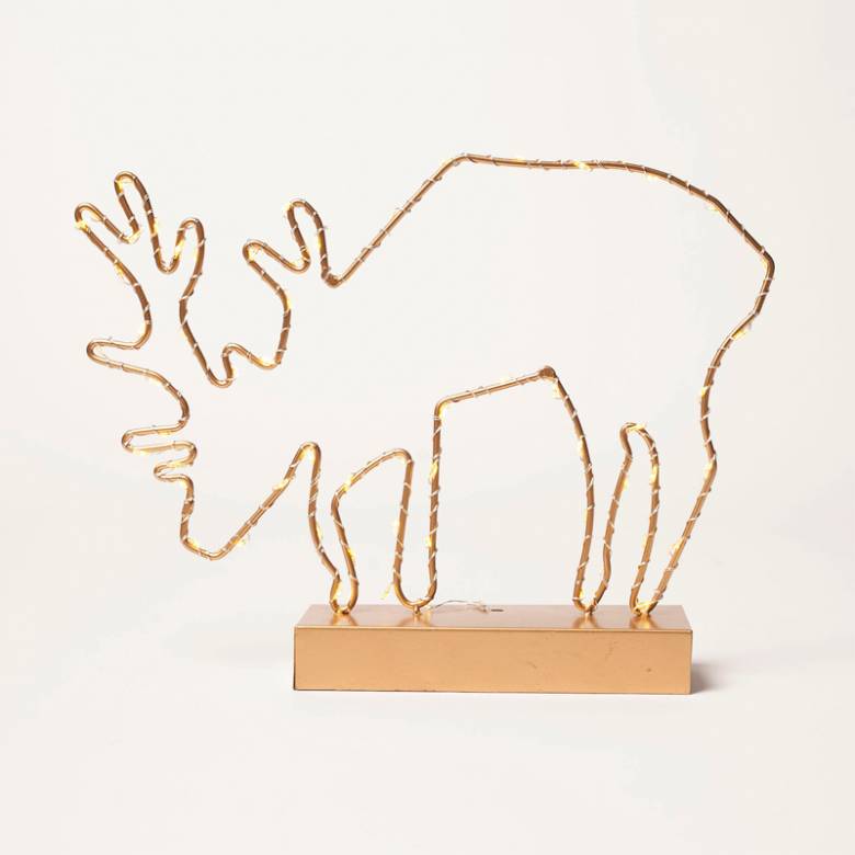 Gold Reindeer LED Christmas Decoration